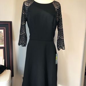 London Times Lace Illusion Dress